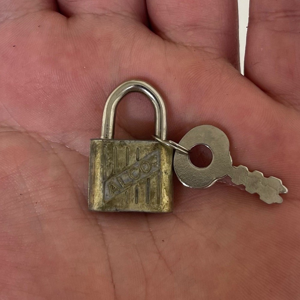 Vintage Mini Alco Padlock With 2 Spare Keys